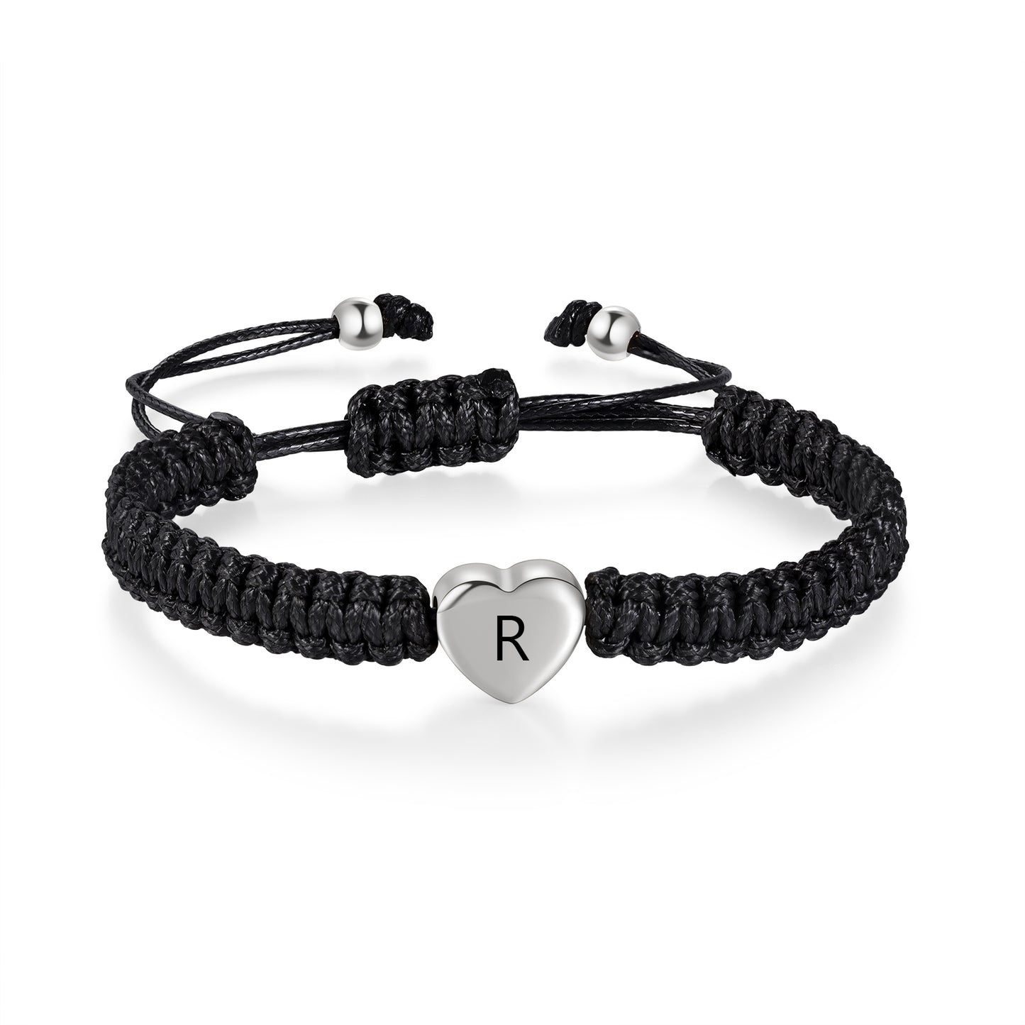 Initial Heart Braided Bracelet