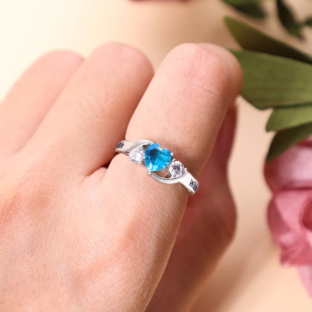Cherished Heart Birthstone Ring