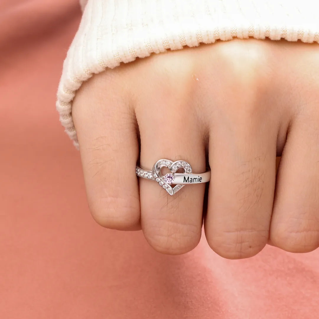 Eternal Heart Birthstone Ring