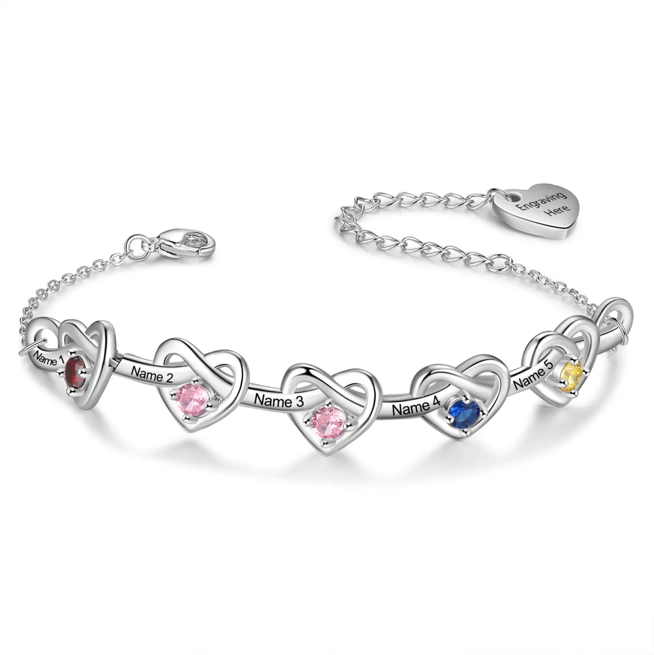Heart Birthstone Bracelet