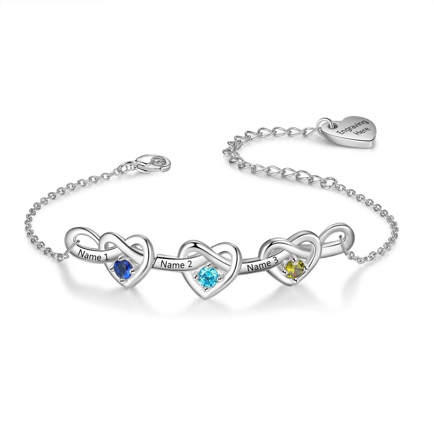 Heart Birthstone Bracelet