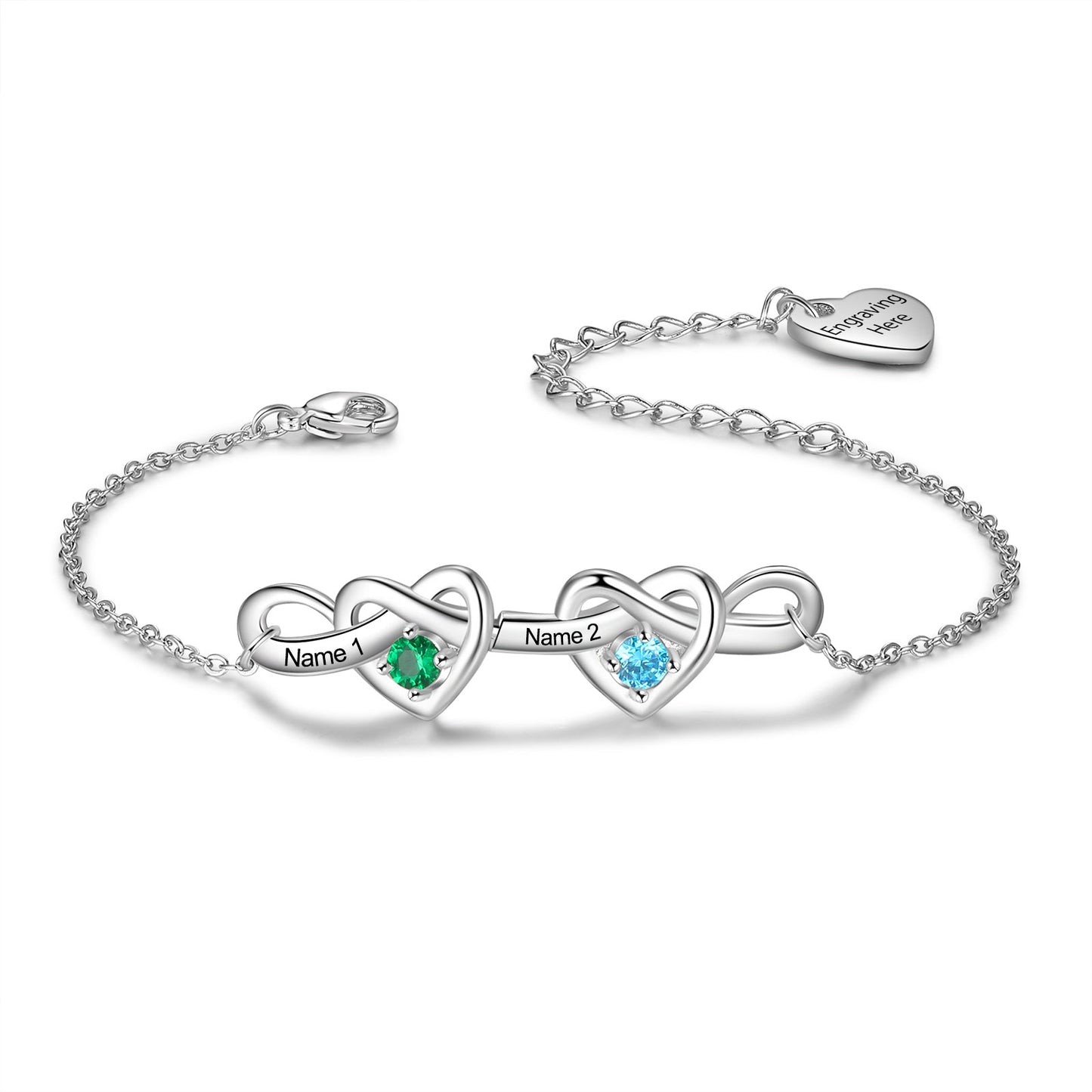 Heart Birthstone Bracelet
