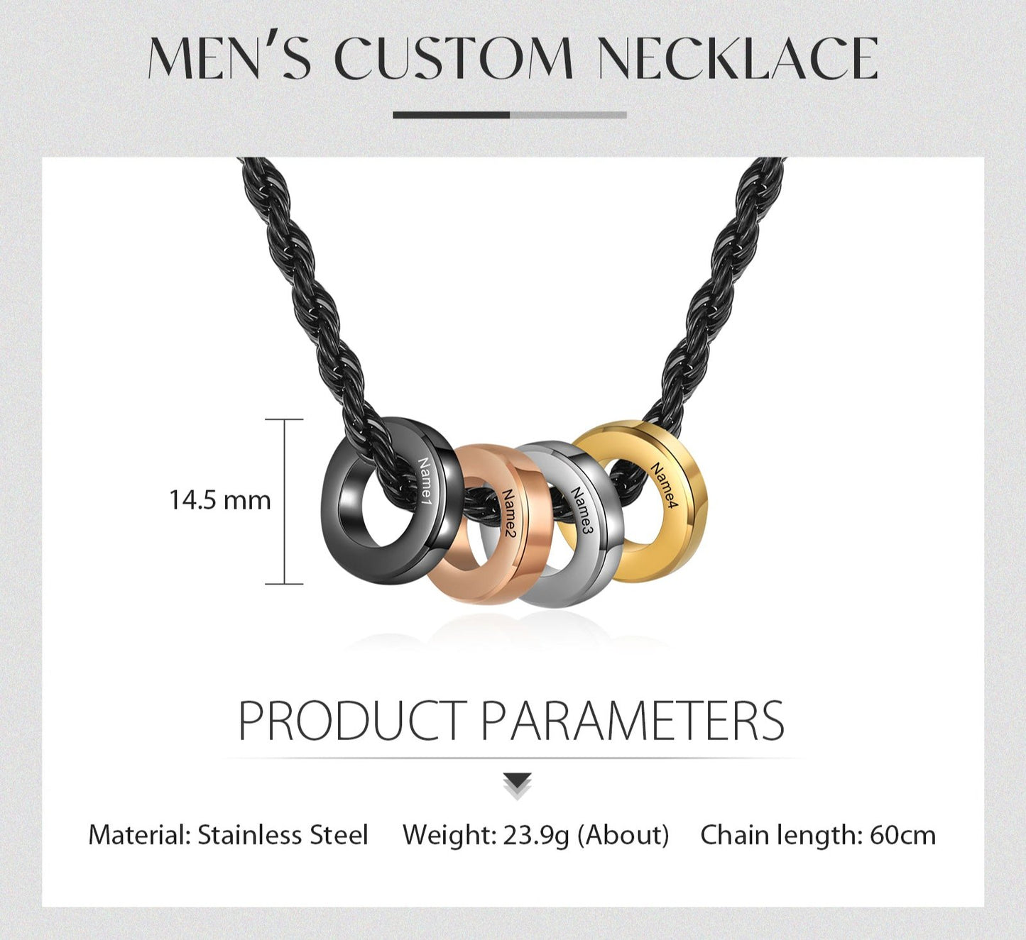 4 Circle Charm Necklace