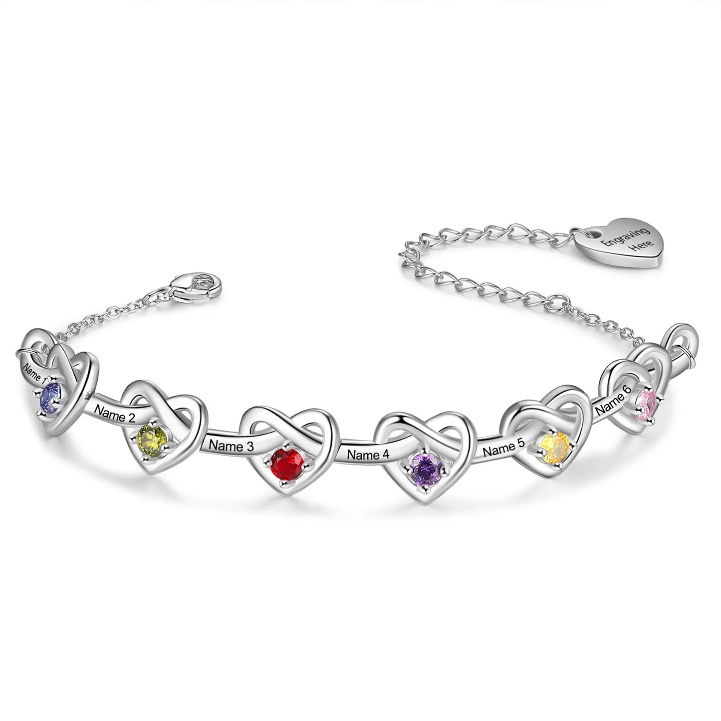 Heart Birthstone Bracelet