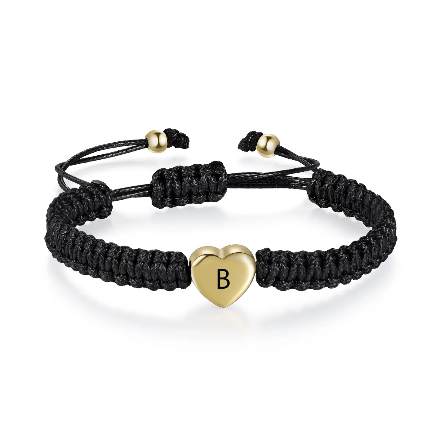 Initial Heart Braided Bracelet