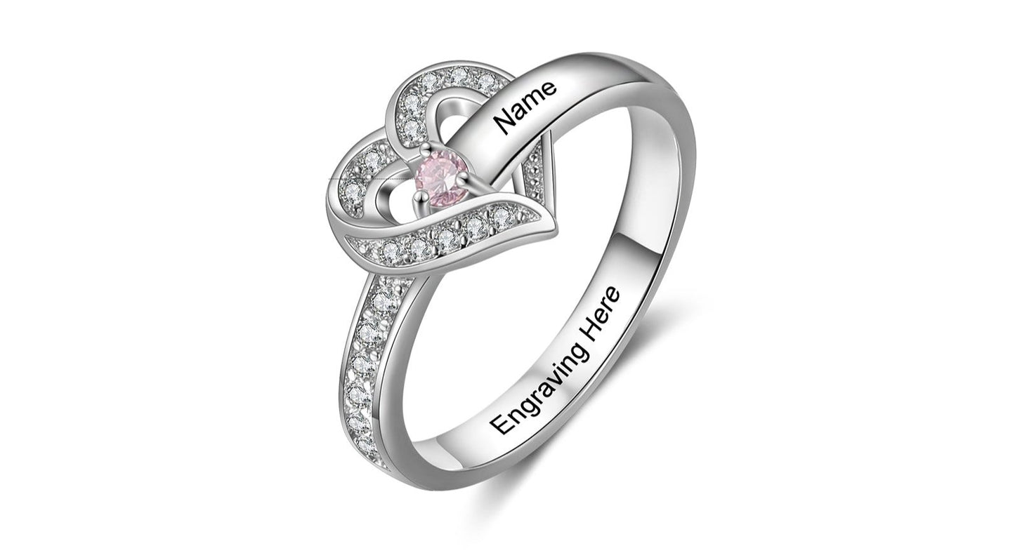 Heart Birthstone Ring