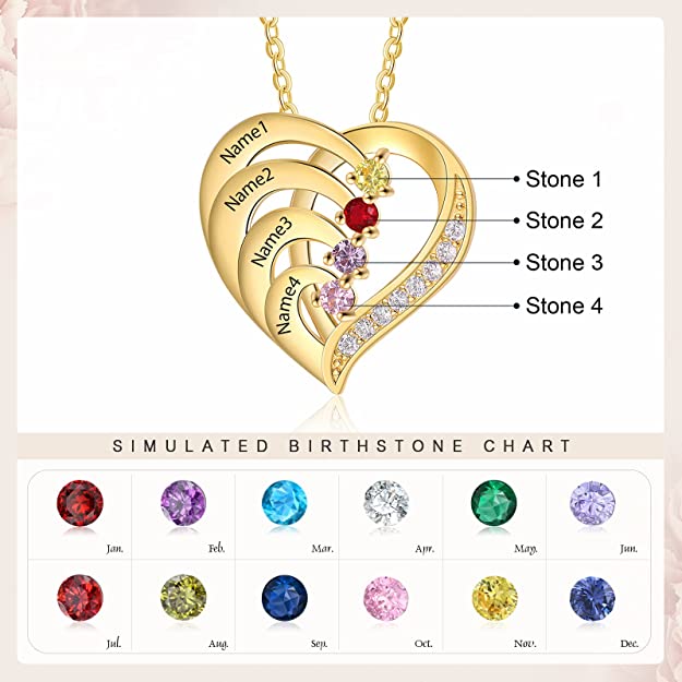 Intertwined Heart Birthstone Necklace
