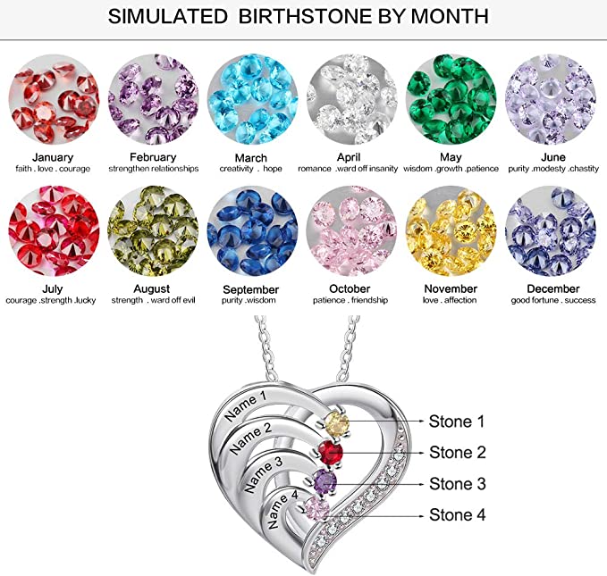 Intertwined Heart Birthstone Necklace