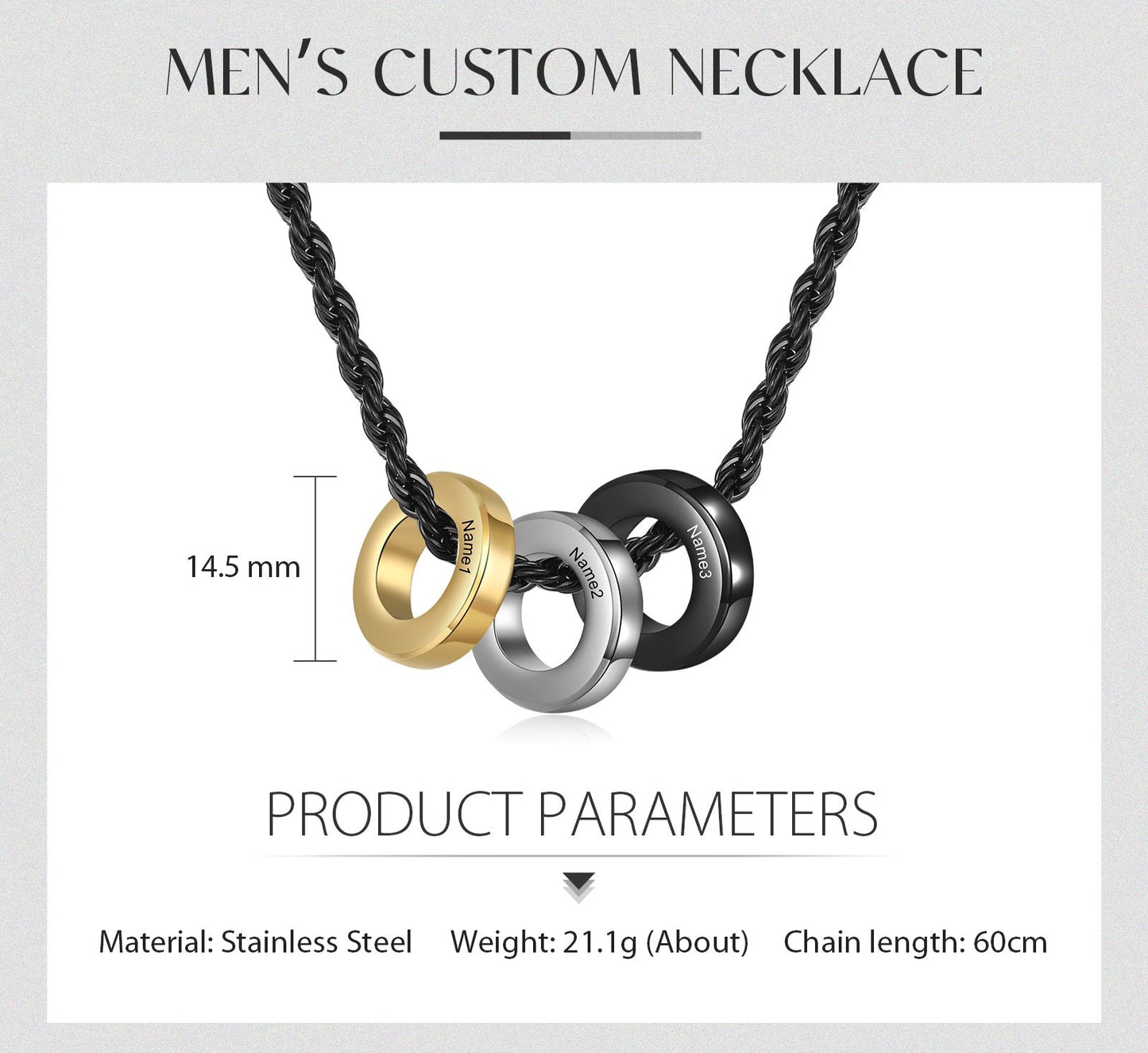 3 Circle Charm Necklace