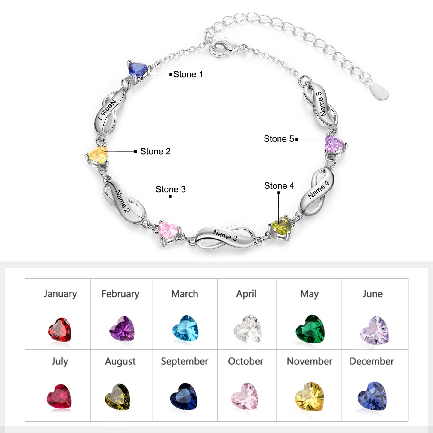Infinity Birthstone Bracelet