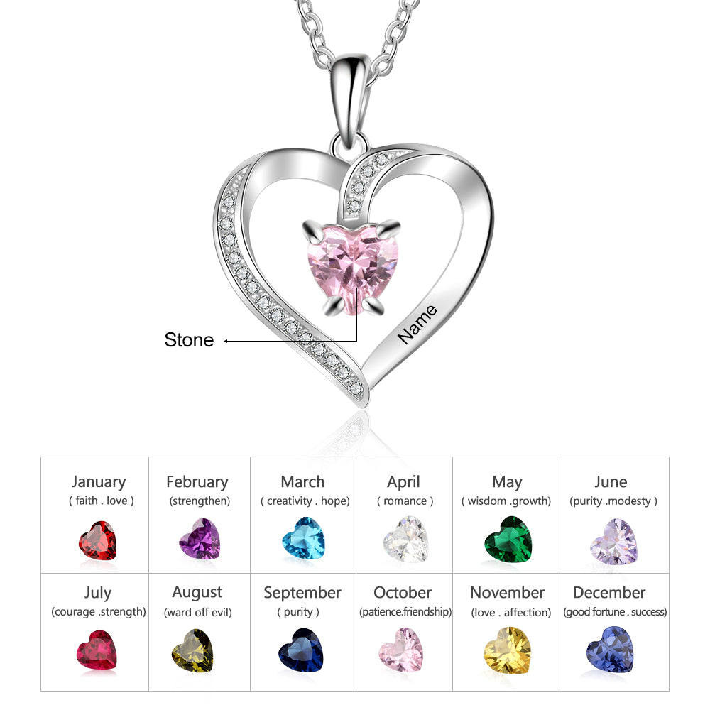 Birthstone Heart Necklace