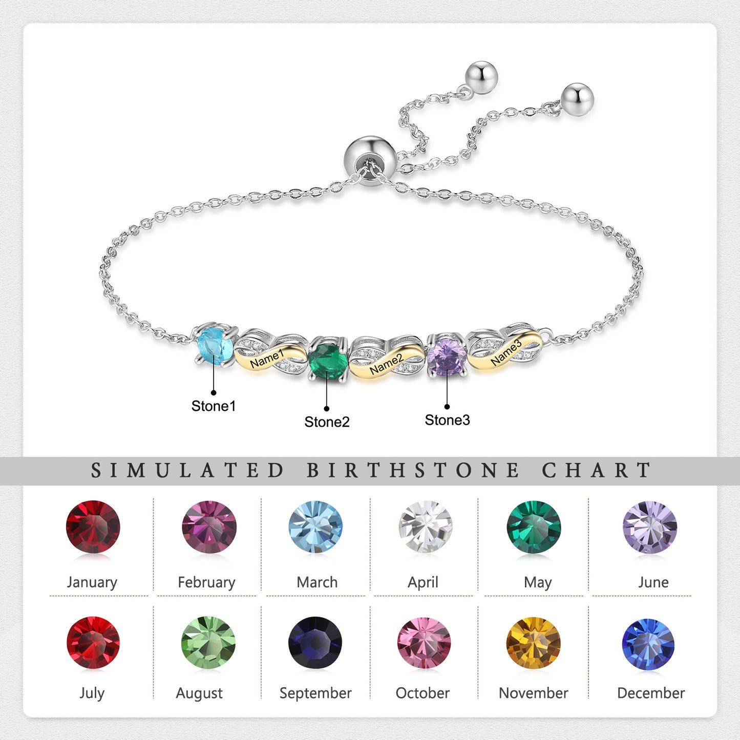 Forever Linked Infinity Birthstone Bracelet