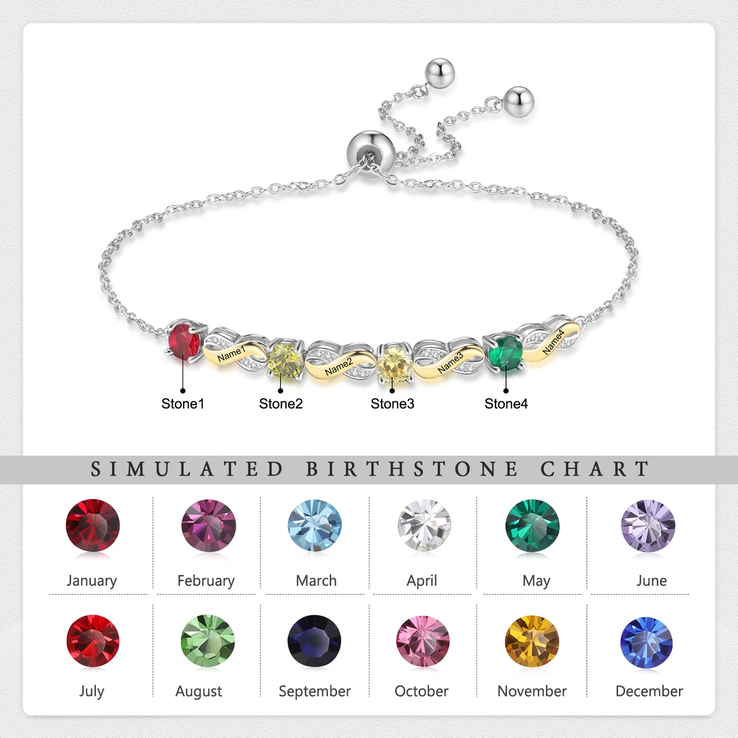 Forever Linked Infinity Birthstone Bracelet