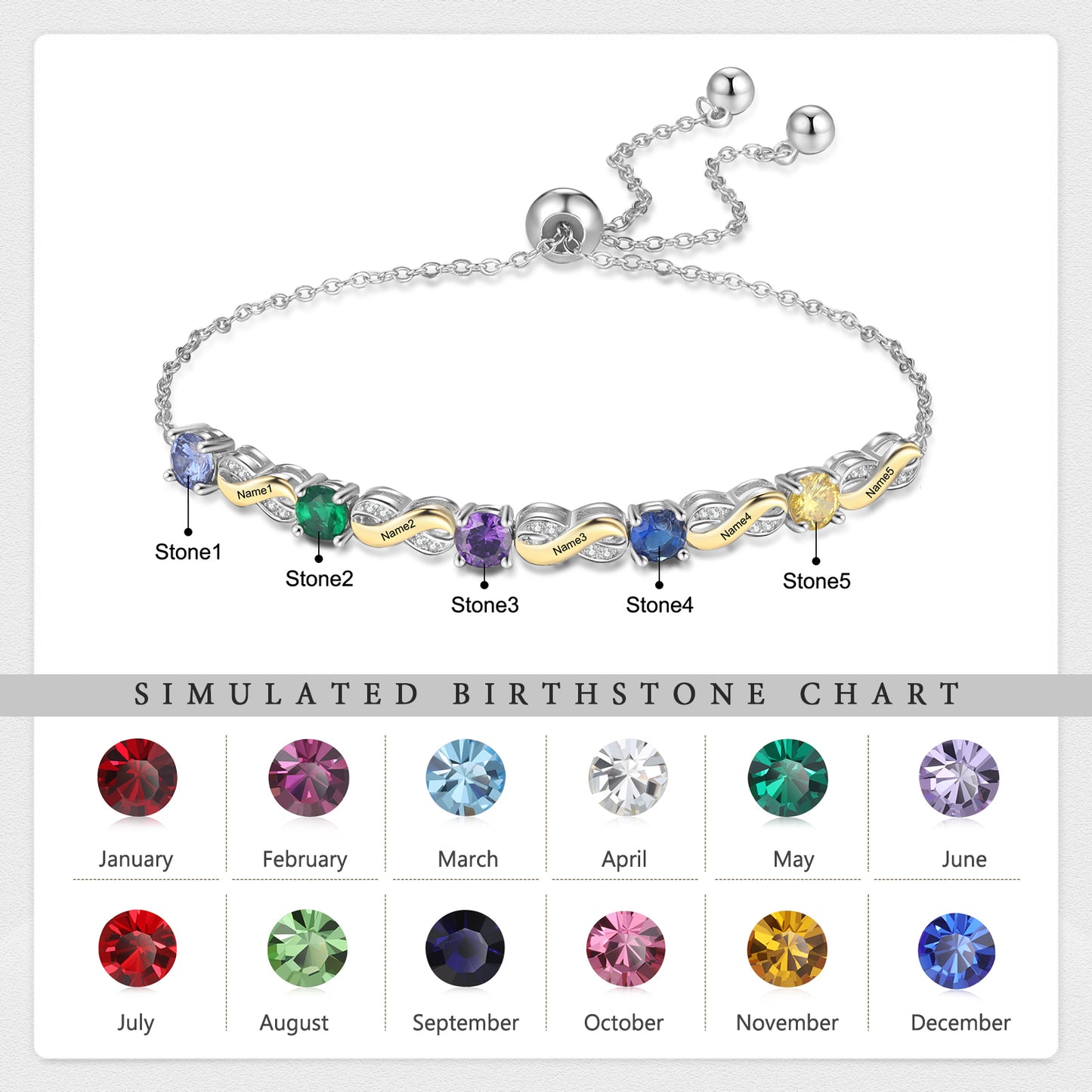Forever Linked Infinity Birthstone Bracelet