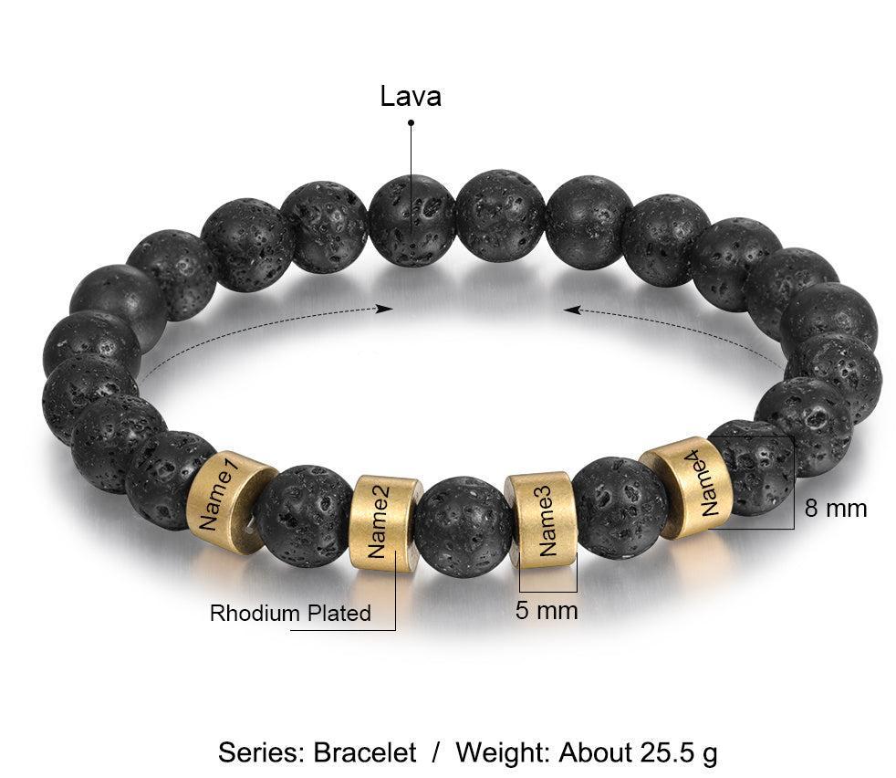 Engraved Onyx Stone Bracelet - Gold
