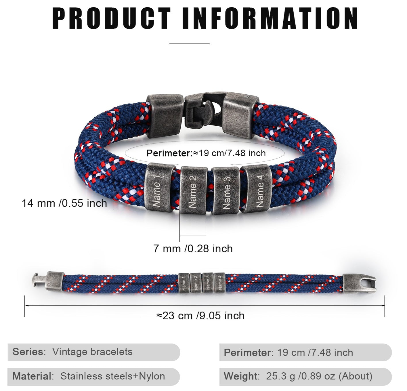 Name Bracelet - Nautical