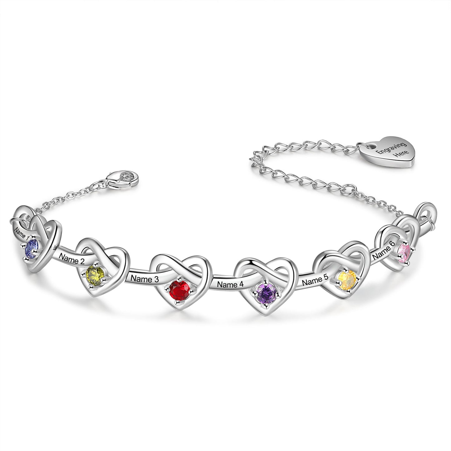 Heart Birthstone Bracelet