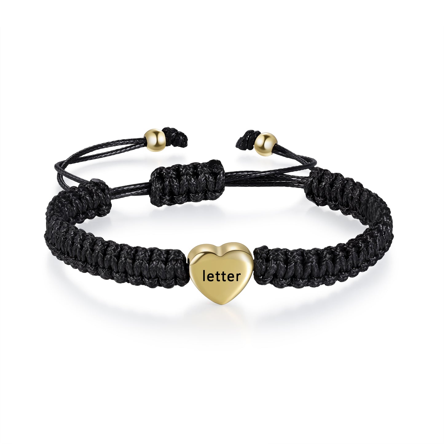 Initial Heart Braided Bracelet