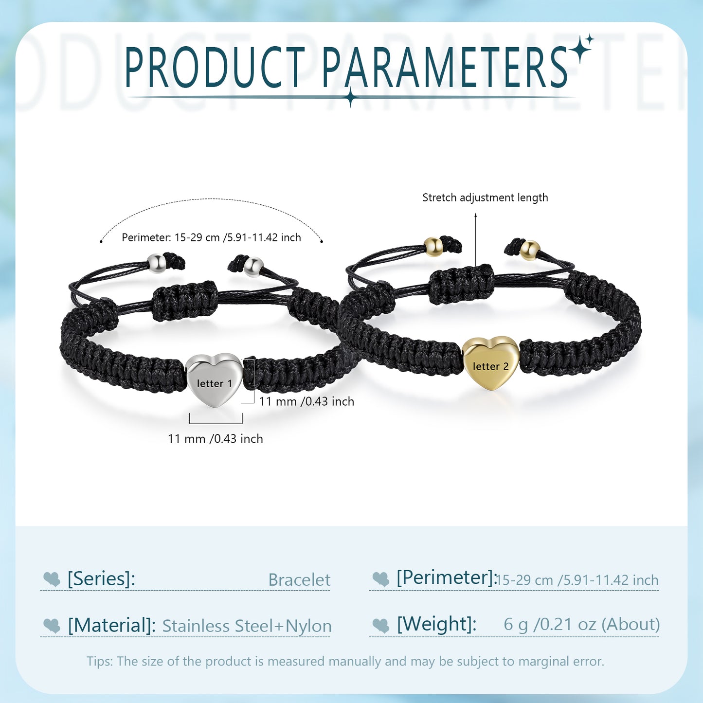 Initial Heart Braided Bracelet