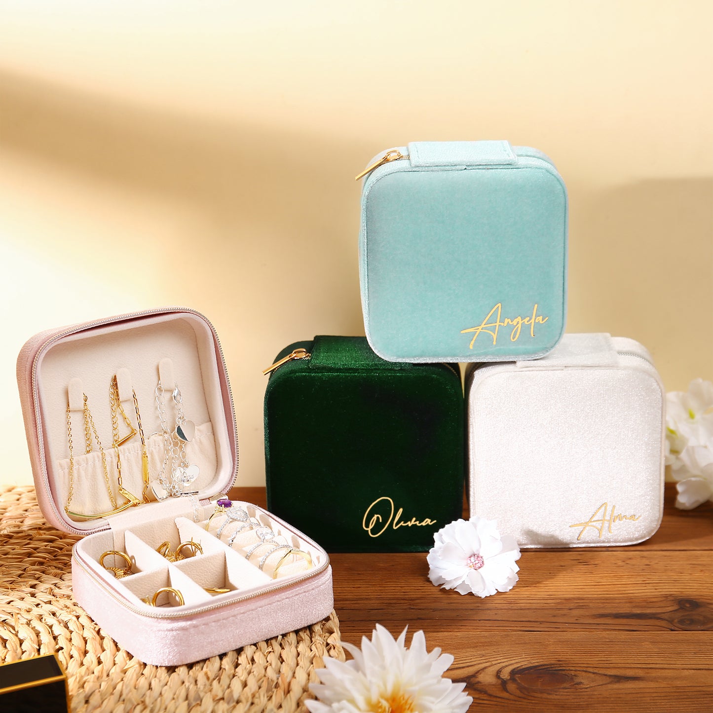 Personalized Velvet Jewelry Bag
