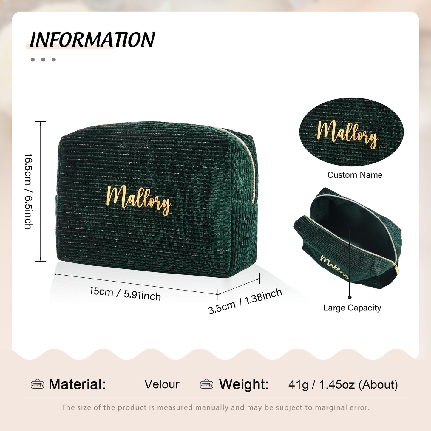 Personalized Corduroy Bag