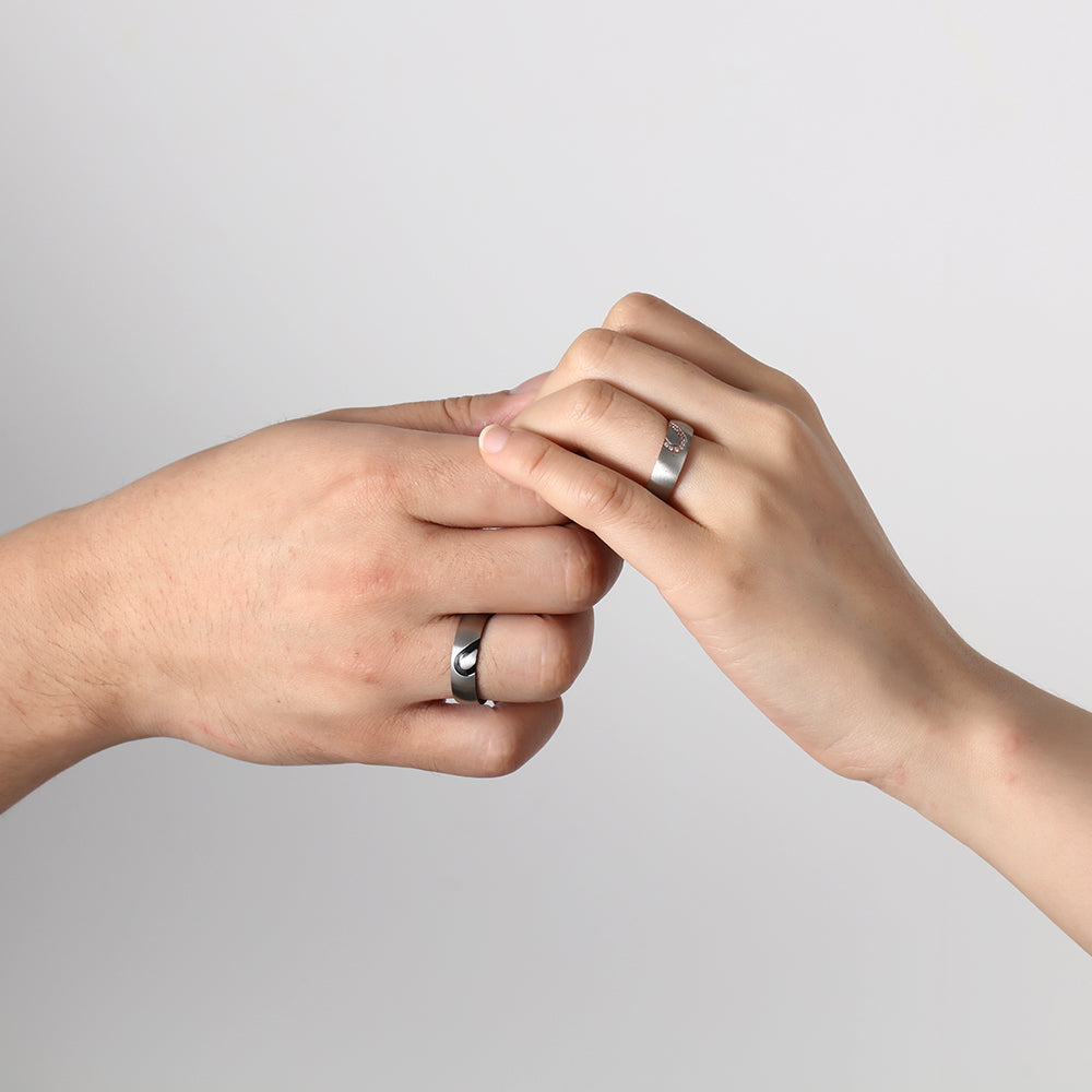 Half Heart Couple Ring