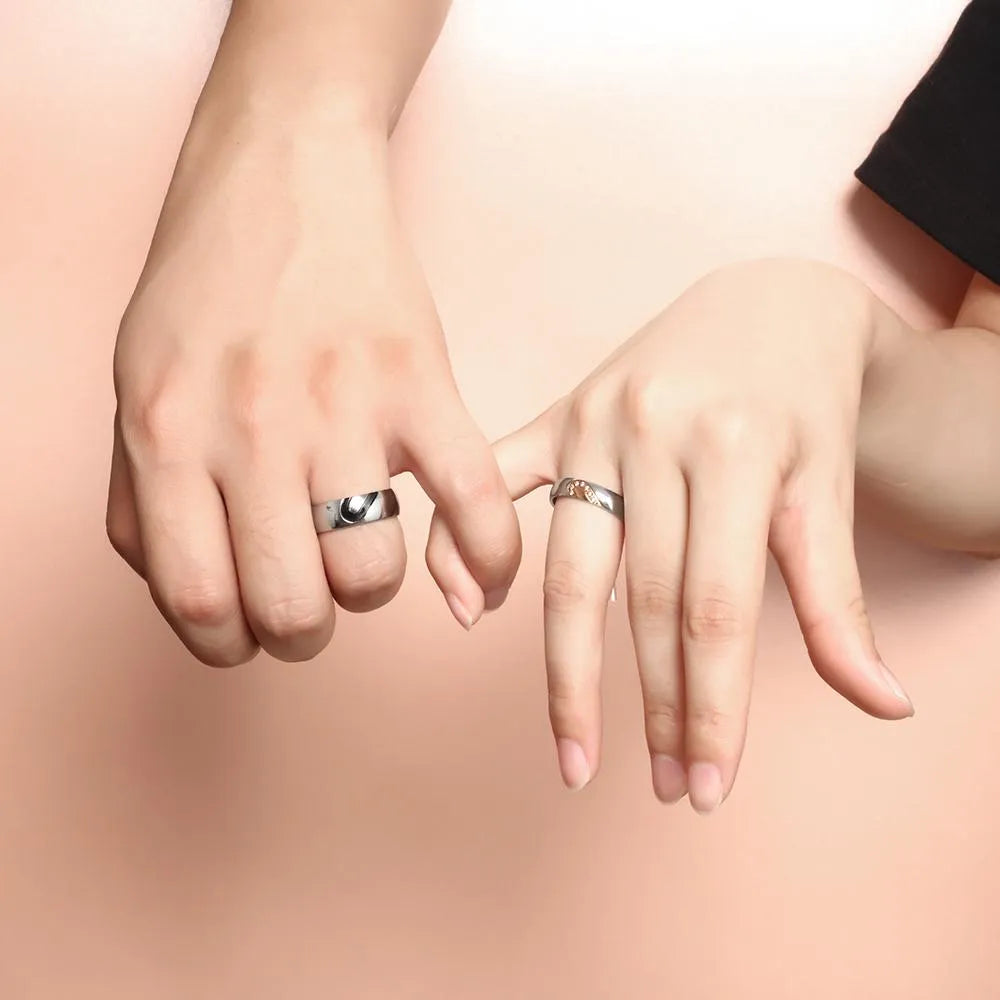 Half Heart Couple Ring