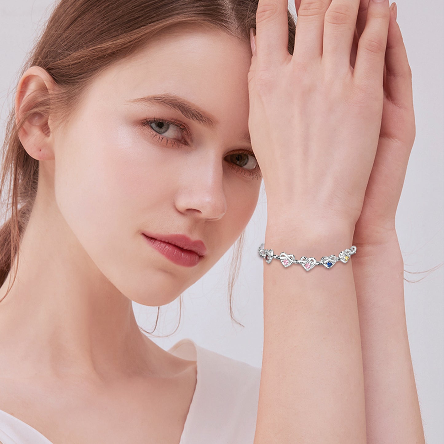 Heart Birthstone Bracelet