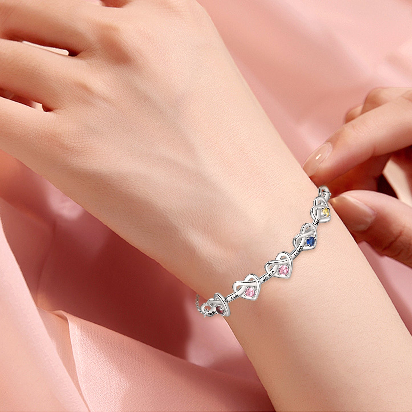 Heart Birthstone Bracelet