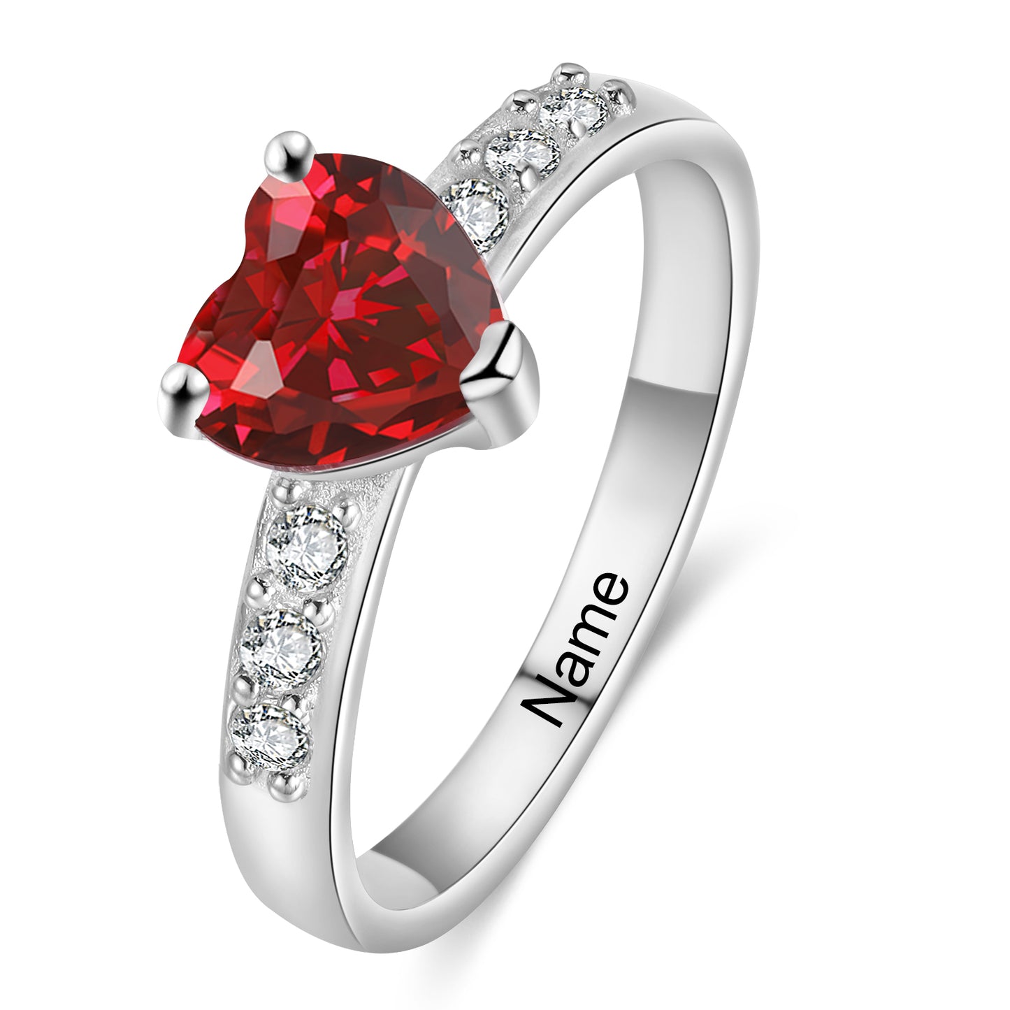 Heart Birthstone Ring