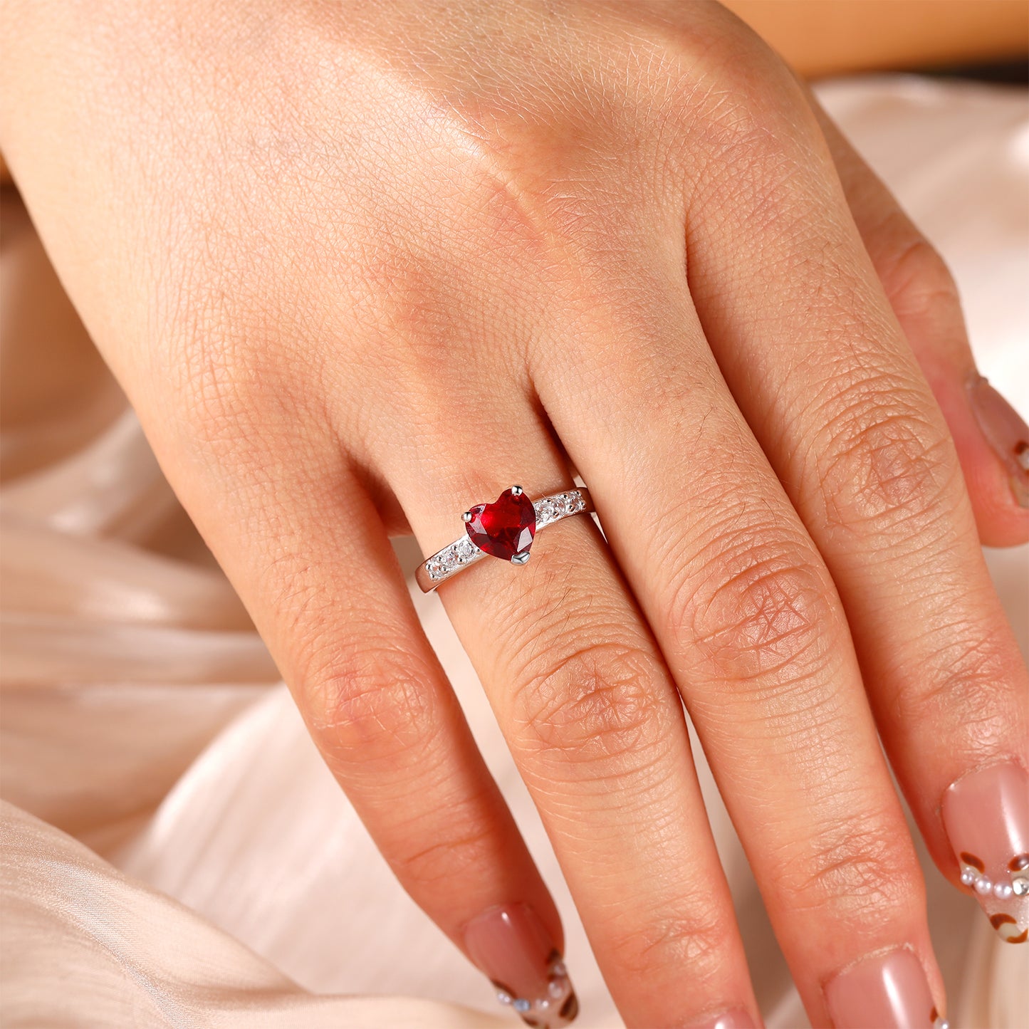 Heart Birthstone Ring