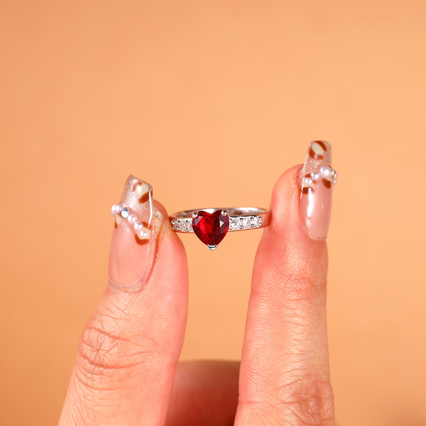 Heart Birthstone Ring