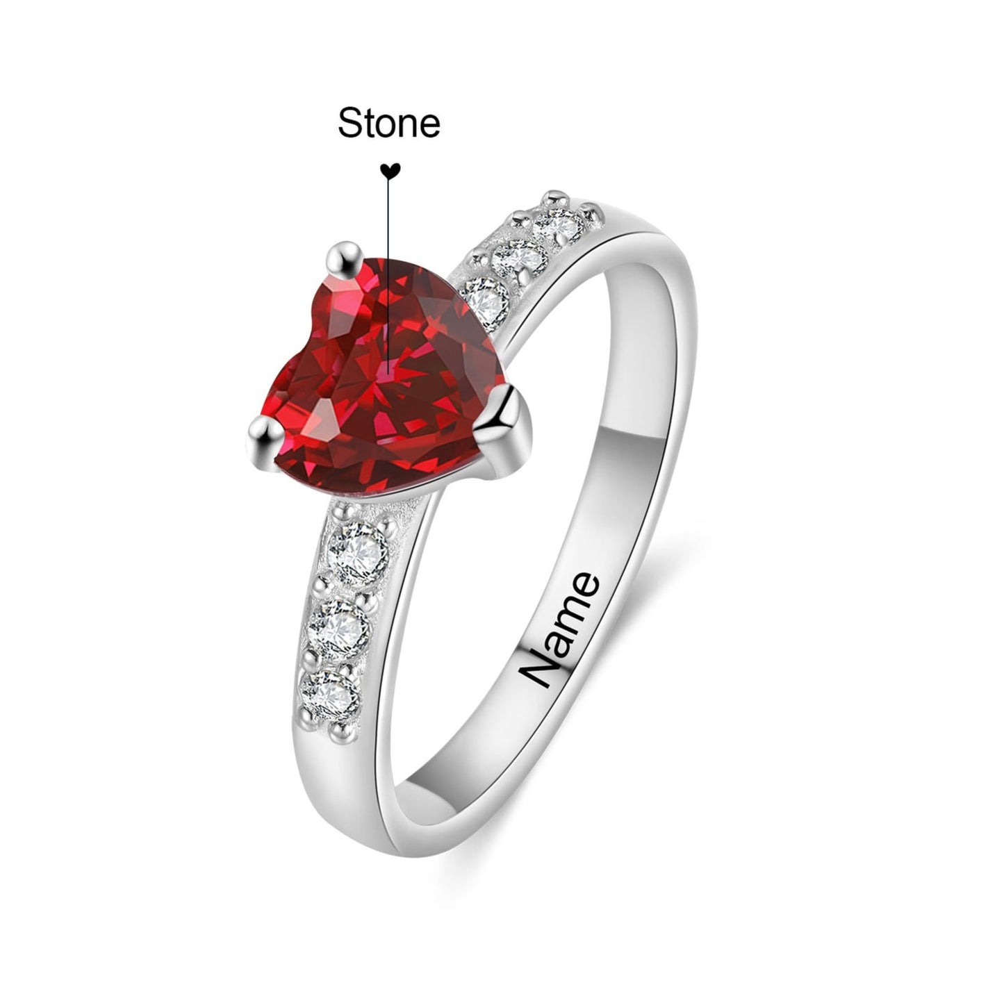 Heart Birthstone Ring
