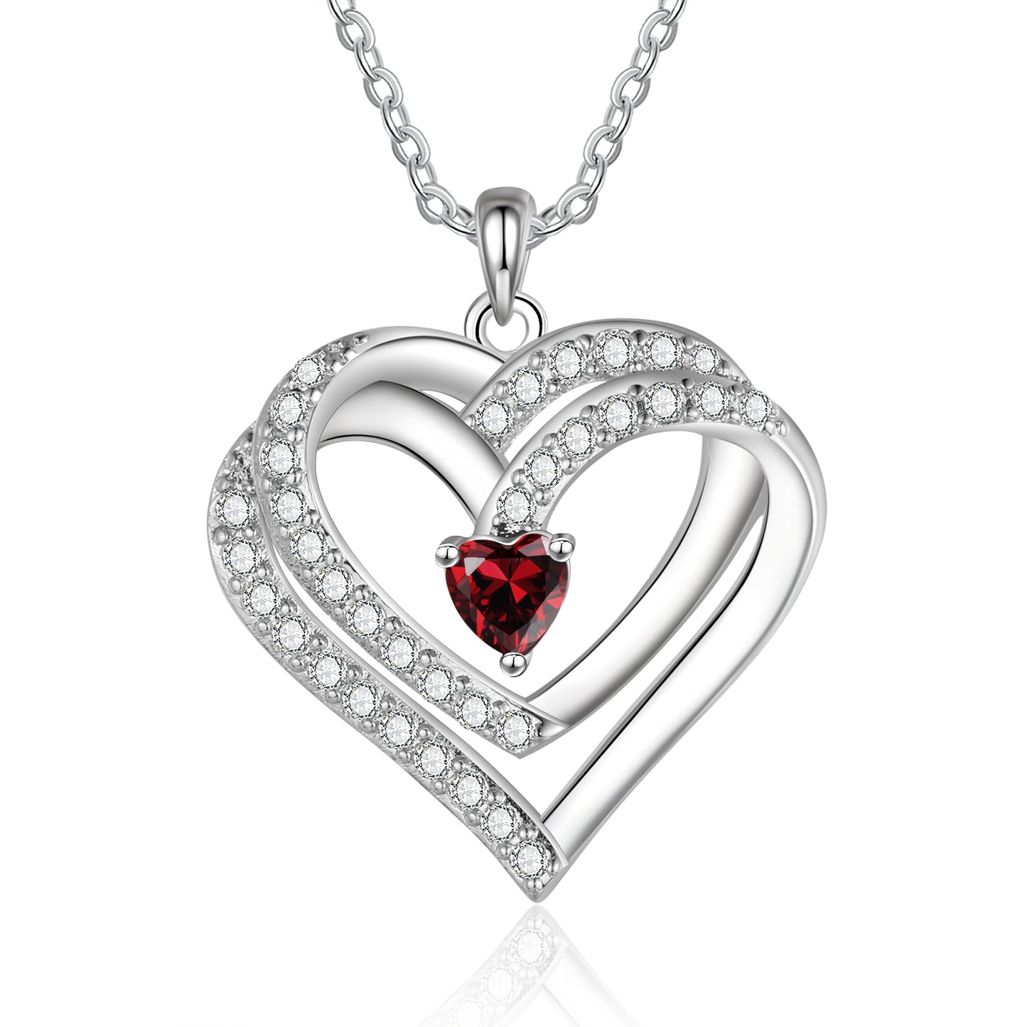Family Heart Birthstone Necklace