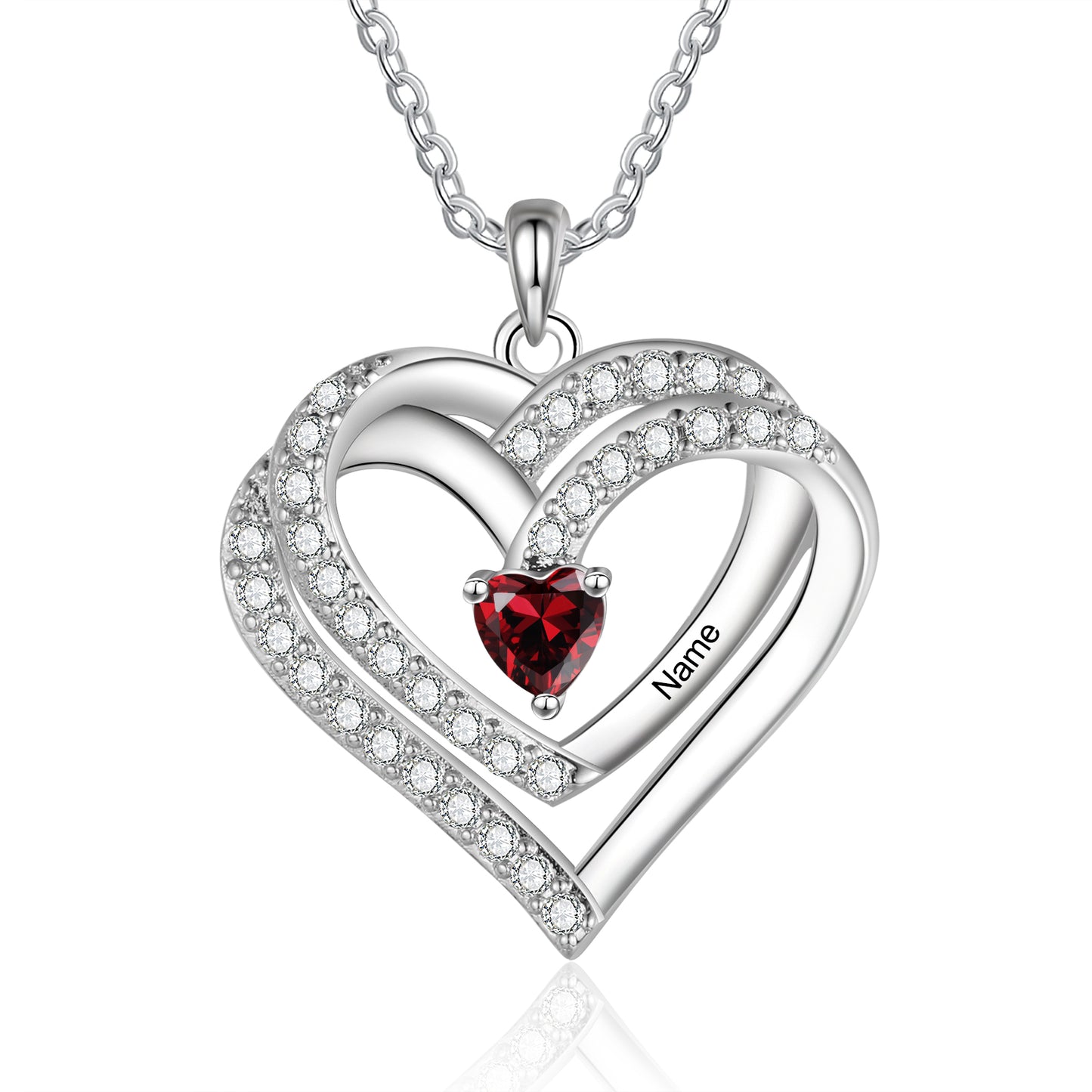 Family Heart Birthstone Necklace