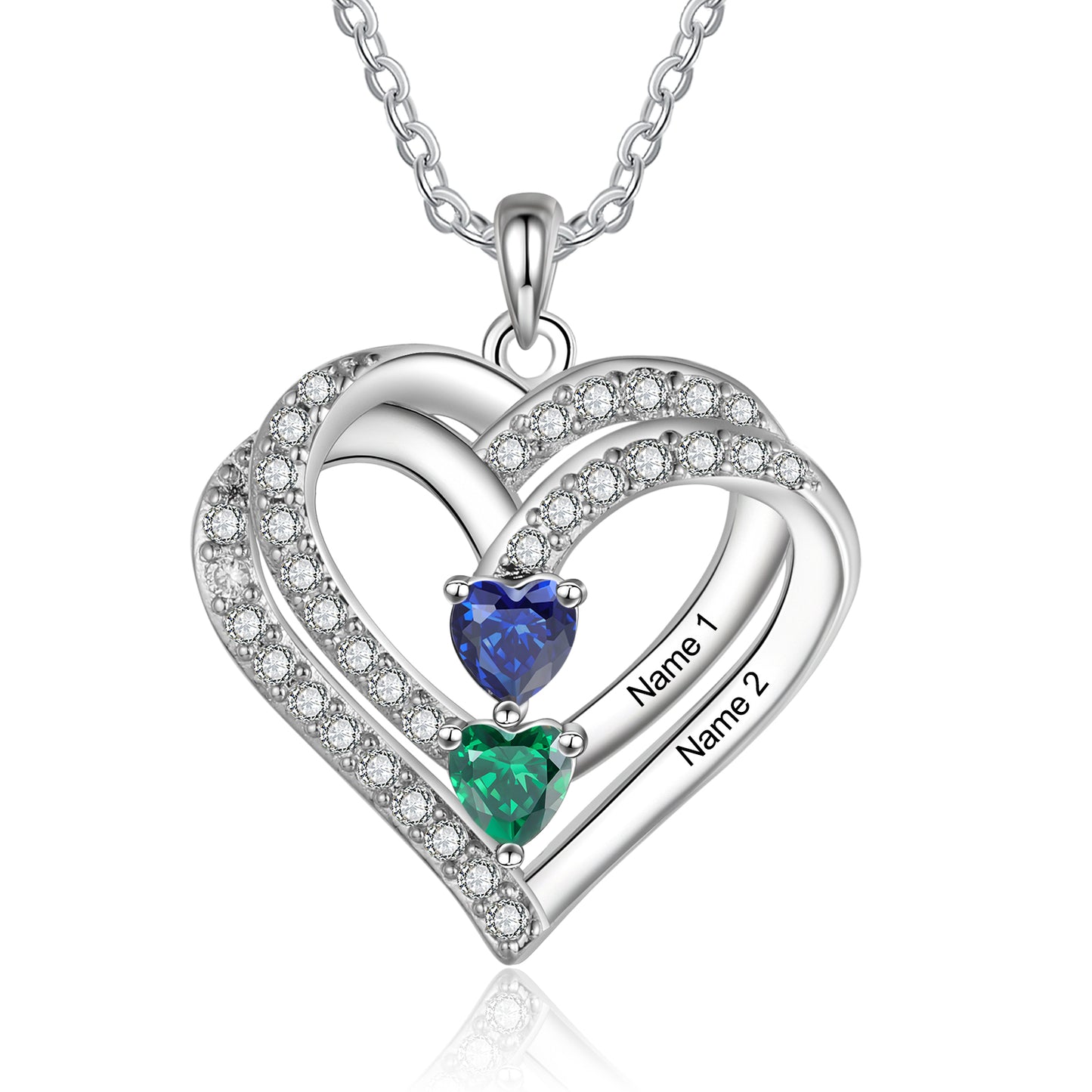 Family Heart Birthstone Necklace