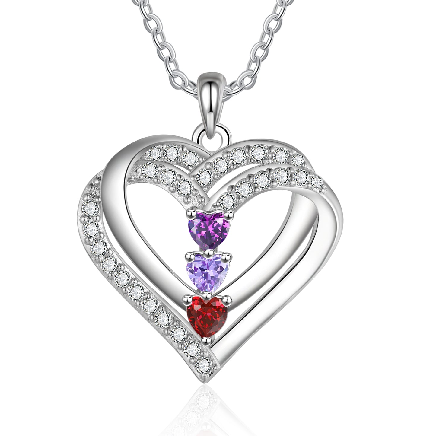 Family Heart Birthstone Necklace