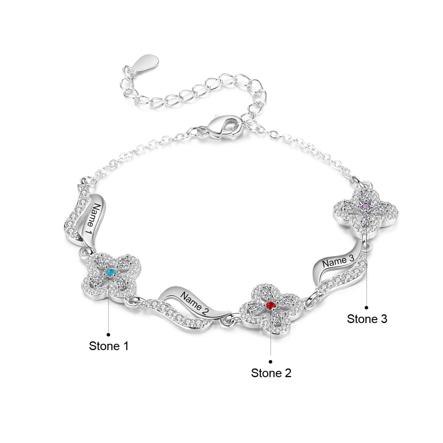 Clover Birthstone Bracelet