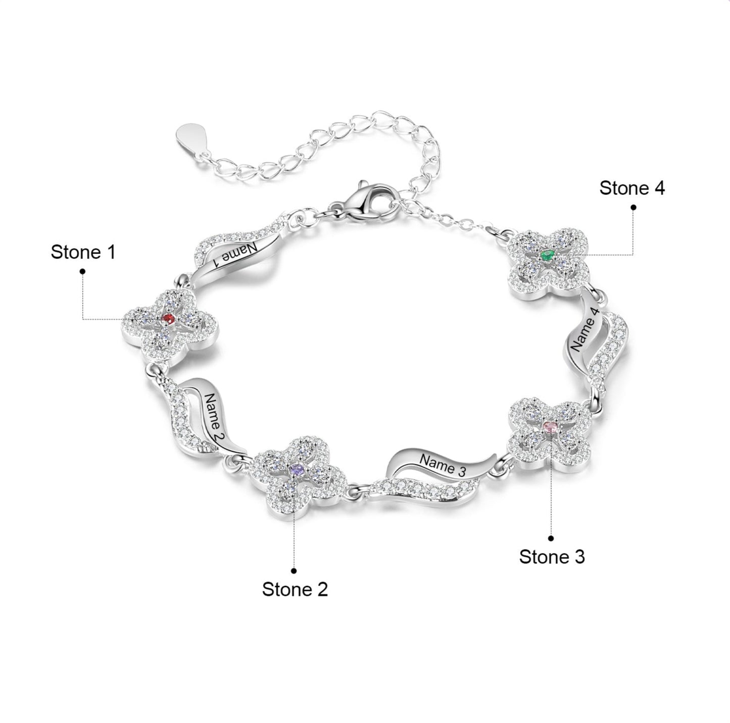 Clover Birthstone Bracelet