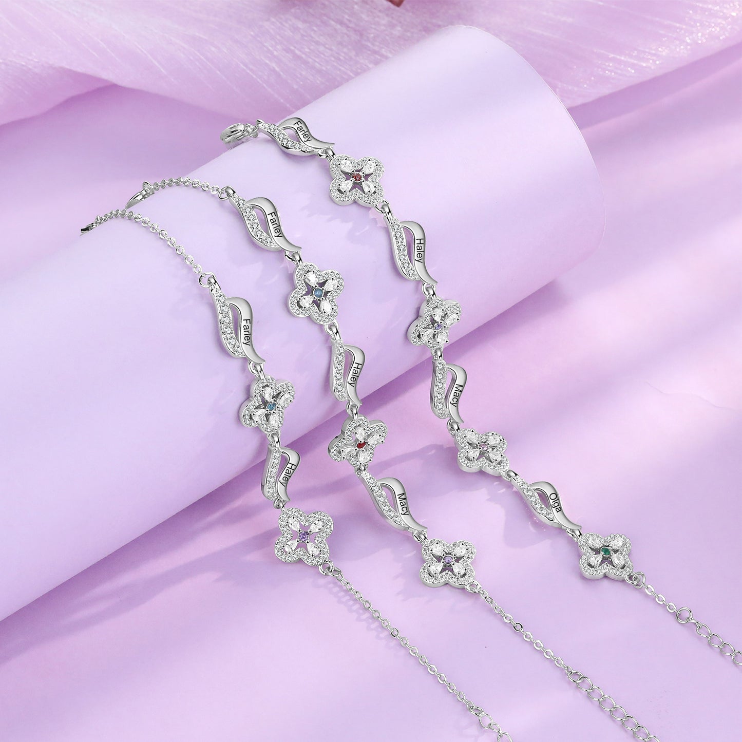 Clover Birthstone Bracelet
