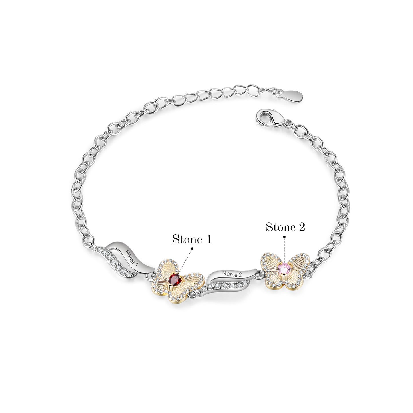 Butterfly Birthstone Bracelet