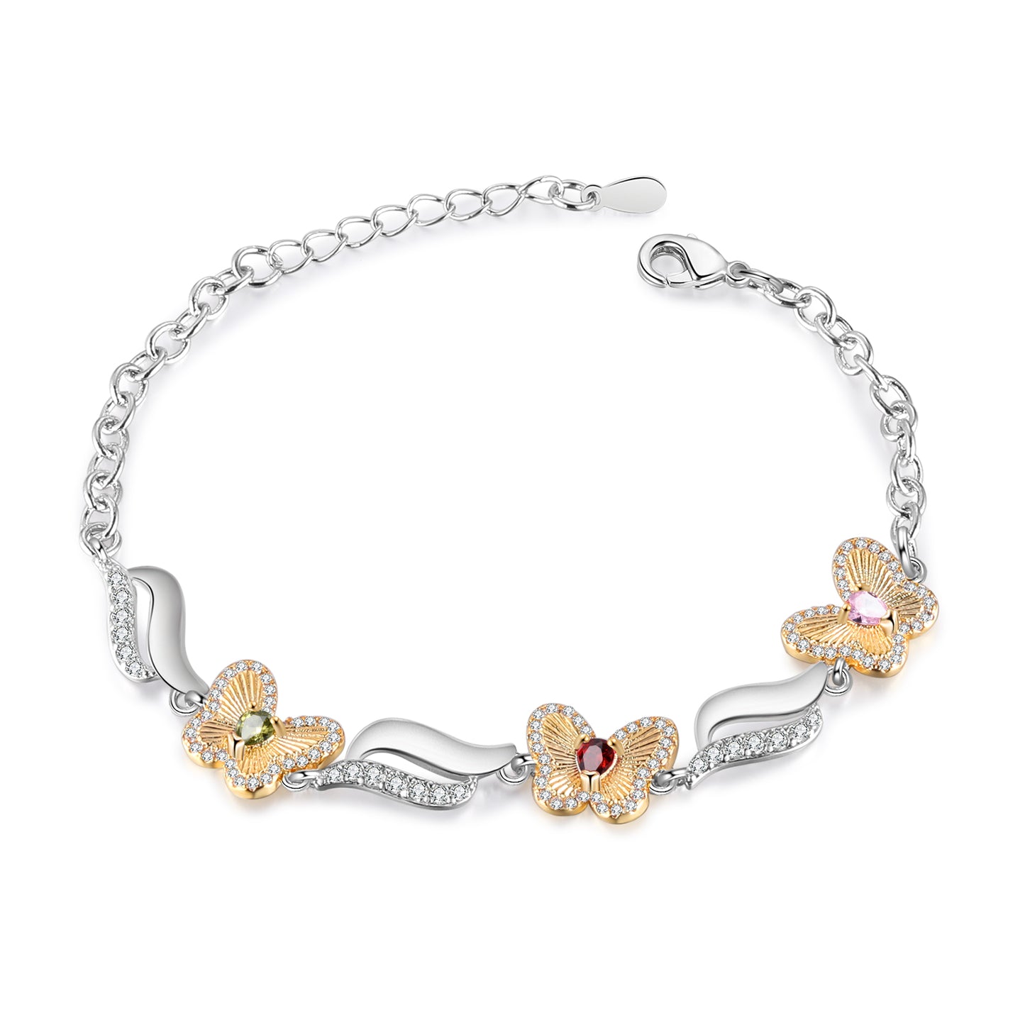 Butterfly Birthstone Bracelet