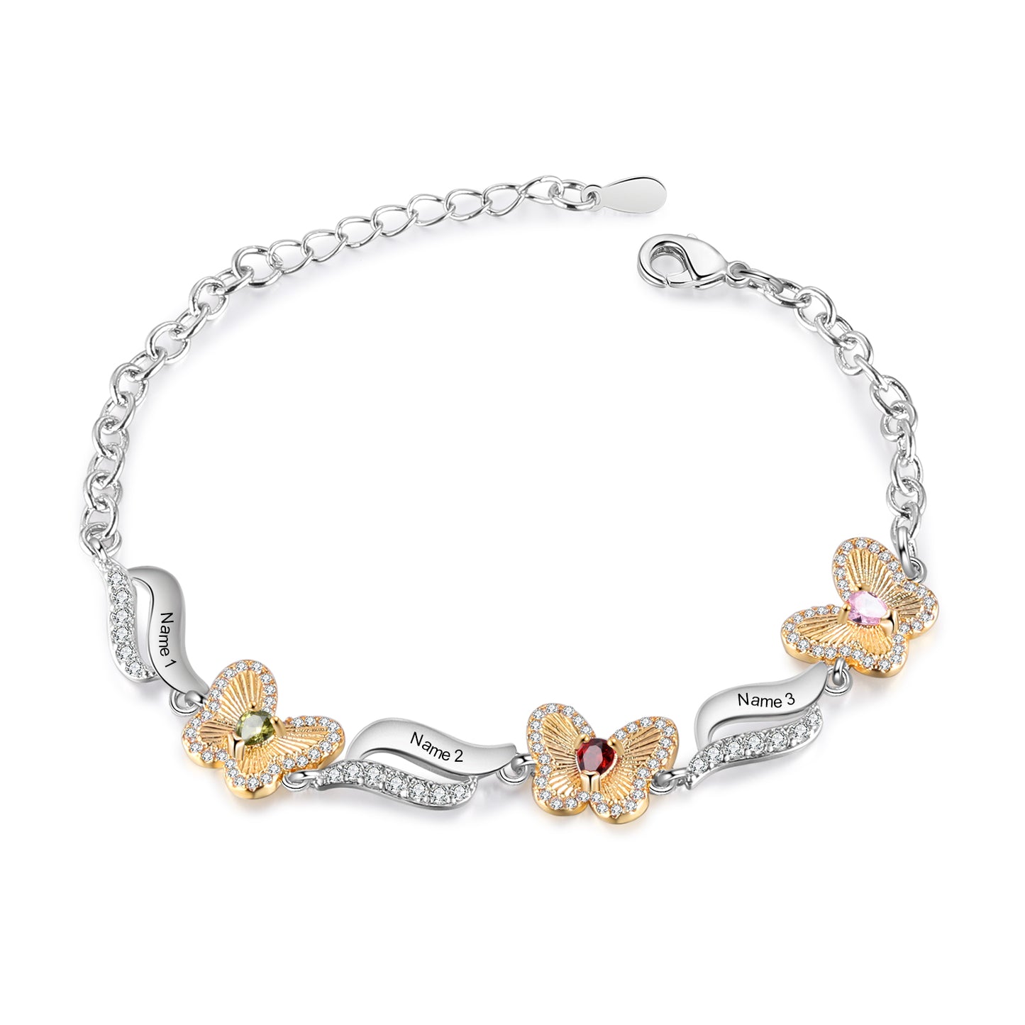 Butterfly Birthstone Bracelet