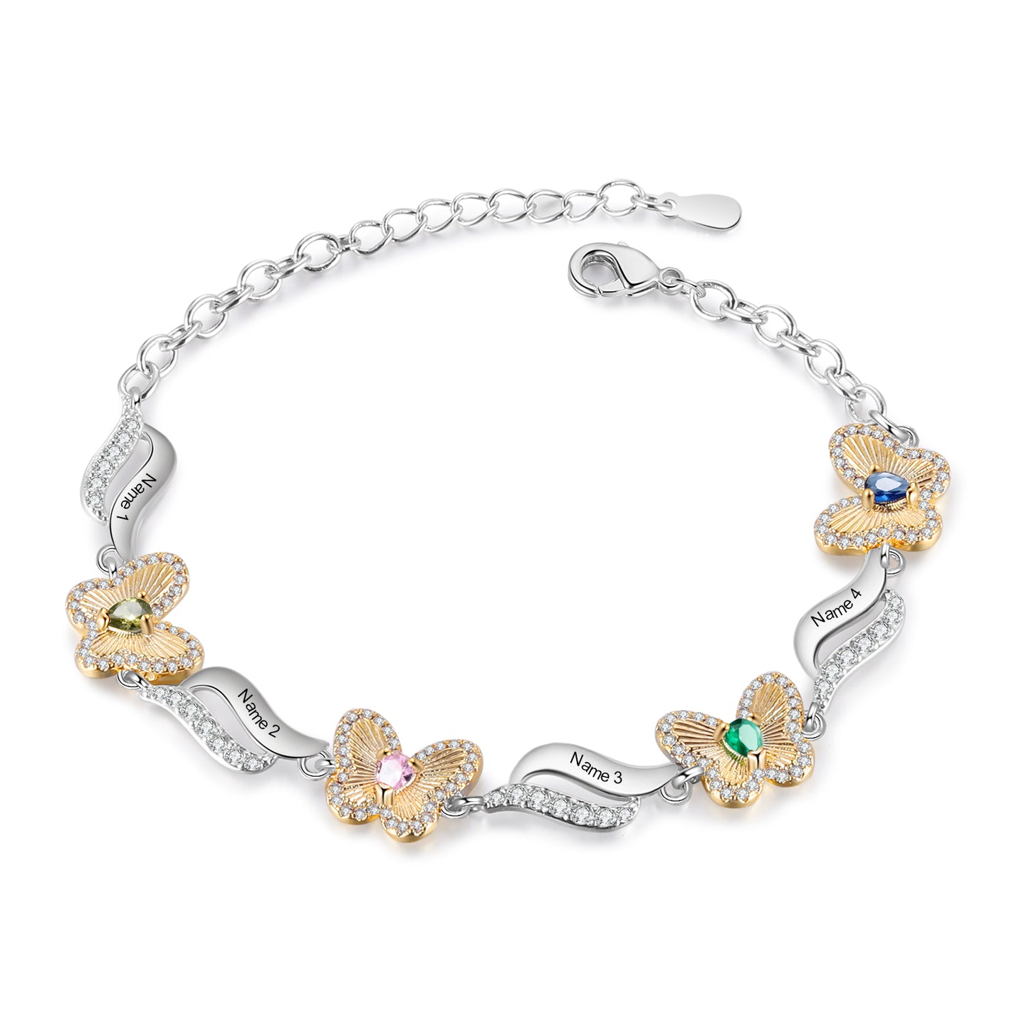 Butterfly Birthstone Bracelet