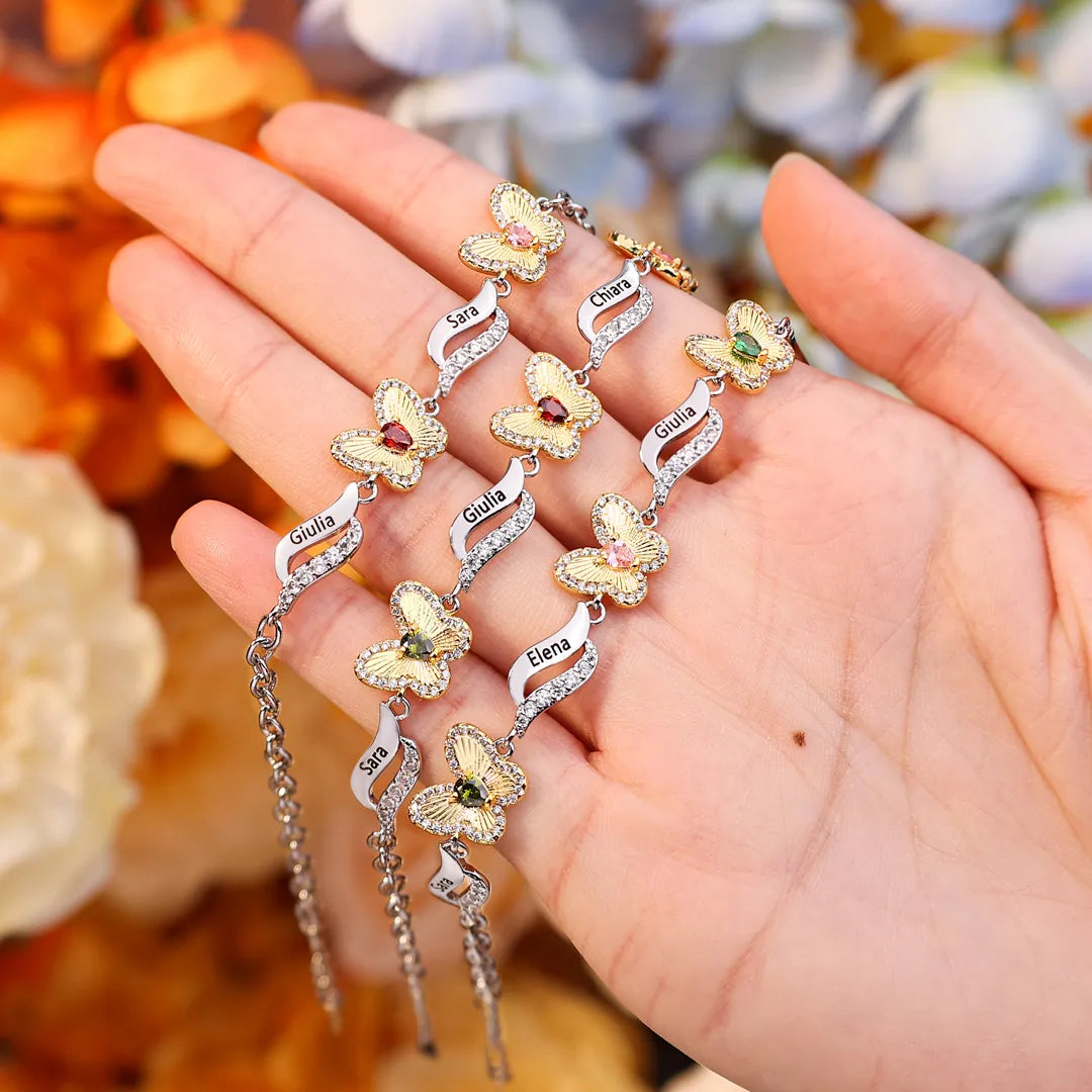 Butterfly Birthstone Bracelet