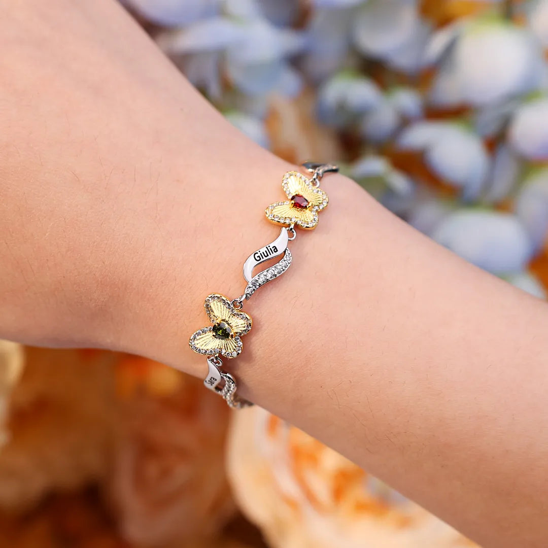 Butterfly Birthstone Bracelet