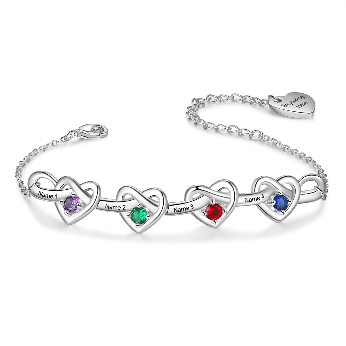 Heart Birthstone Bracelet