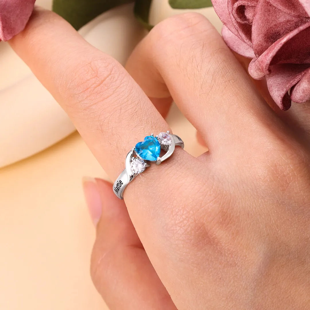 Cherished Heart Birthstone Ring