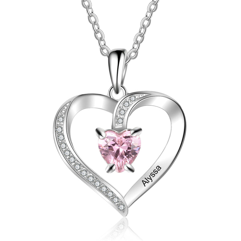 Birthstone Heart Necklace