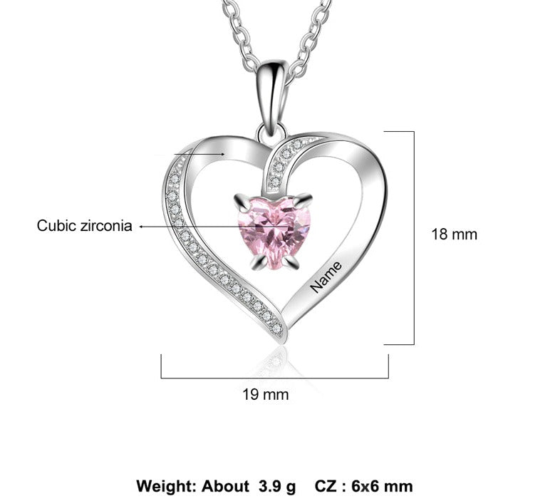 Birthstone Heart Necklace